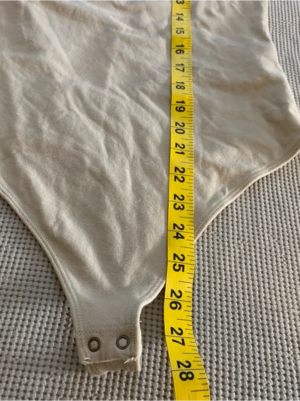 Abercrombie & Fitch Neutral Beige Short-Sleeve Bodysuit Medium Cotton - Picture 7 of 9